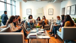 Engaging scene illustrating a free job post chicago opportunity in a vibrant office atmosphere.