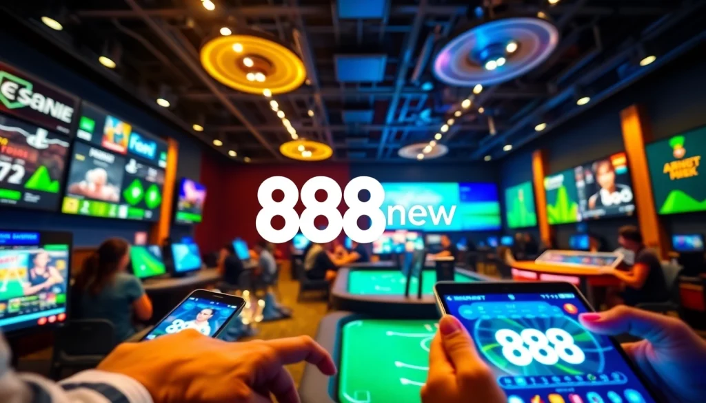 Exciting 888new online gaming experience with diverse game options displayed on modern devices.