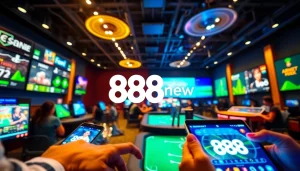 Exciting 888new online gaming experience with diverse game options displayed on modern devices.