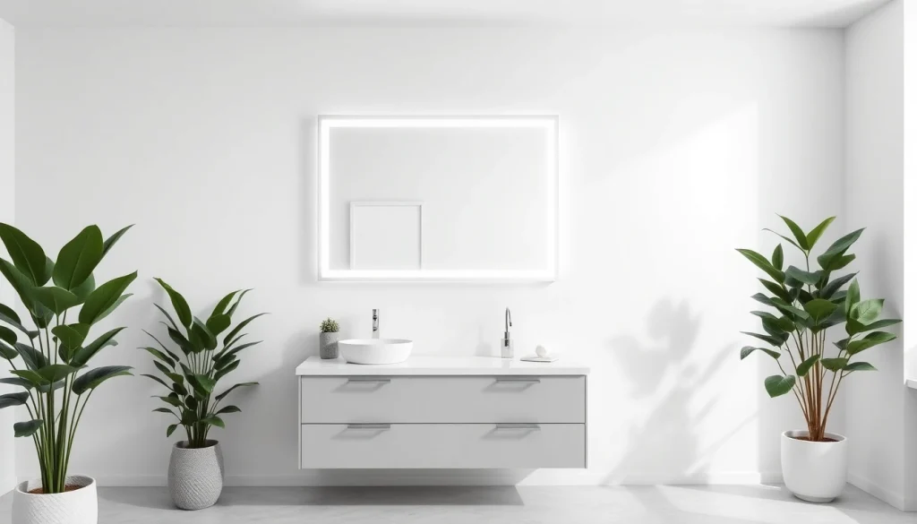 Spiegelschrank LED mit modernem Design und eleganter Beleuchtung im Badezimmer