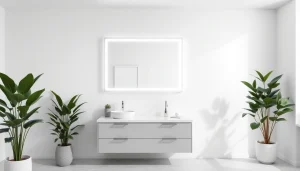 Spiegelschrank LED mit modernem Design und eleganter Beleuchtung im Badezimmer