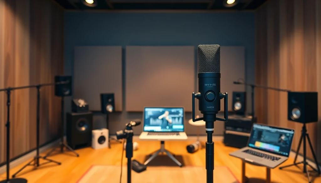 MV88 microphone showcased in a professional recording studio, highlighting its innovative design and sound quality.