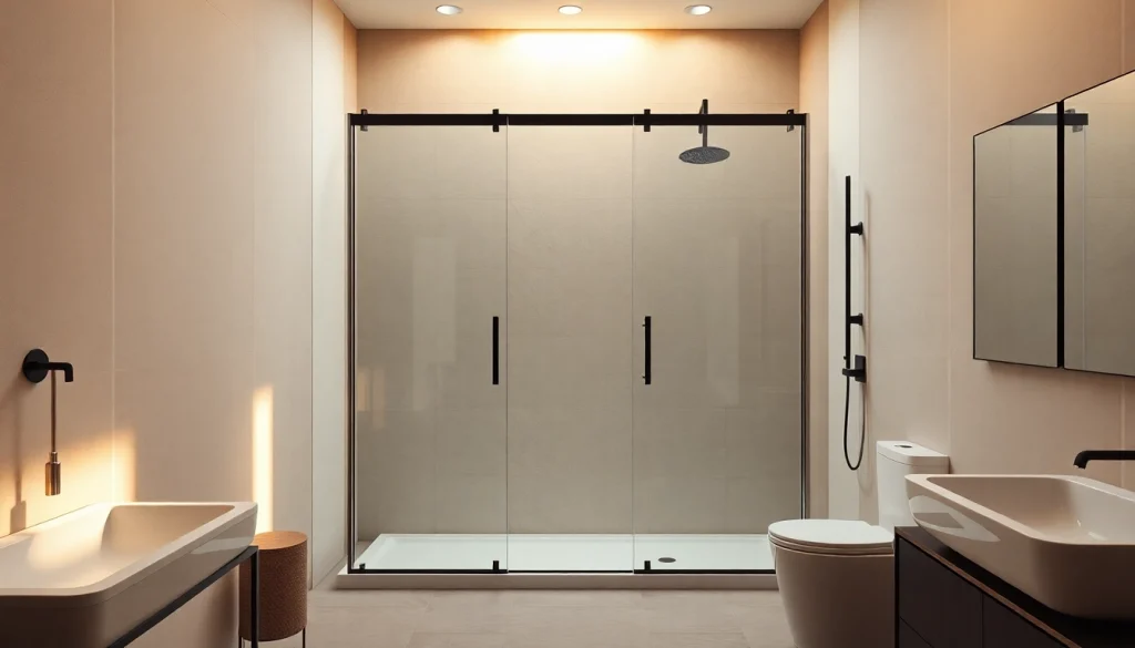 Admire la paroi de douche 150x200 en verre clair avec un cadre élégant noir mat.