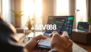 MV88 online betting platform interface showcasing user engagement and digital currency.