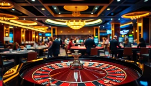 Engage with 789BET without interruption in a luxurious casino setting filled with roulette and gaming action.