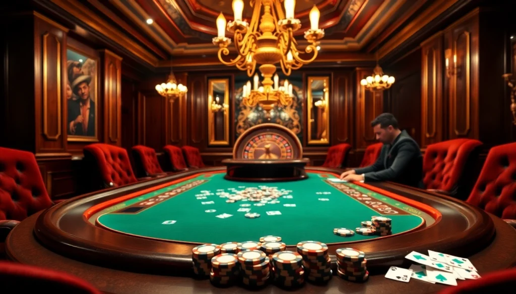Poker table scene with players highlighting 7m cn betting excitement.