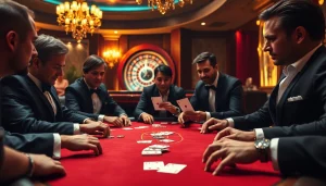 Engage in high-stakes poker at KJ C's luxurious casino table, where excitement meets elegance.