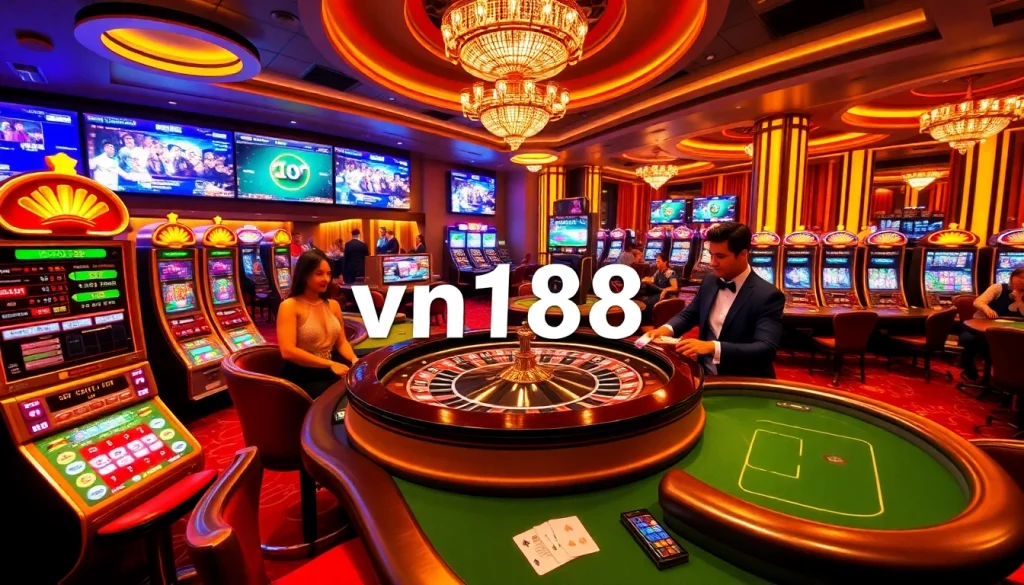 Experience the excitement of vn168 đăng ký with luxurious casino elements, vibrant gambling atmosphere, and stylish graphics.