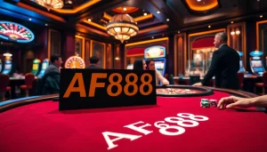 Experience thrilling gameplay at AF88 casino with vibrant chips and roulette action.