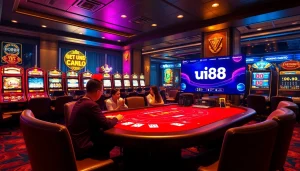 Engaging visual capturing the excitement of đăng nhập uu88 in an online casino setting with vibrant games and professional ambiance.
