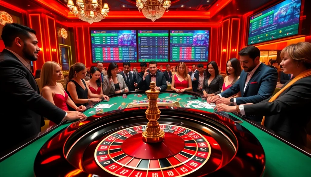 Experience the thrill of gg88 live casino action with players at a vibrant Roulette table.