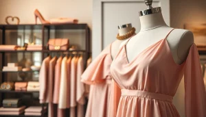 Showcasing Rivelle clothing in a stylish boutique setting with elegant aesthetics.