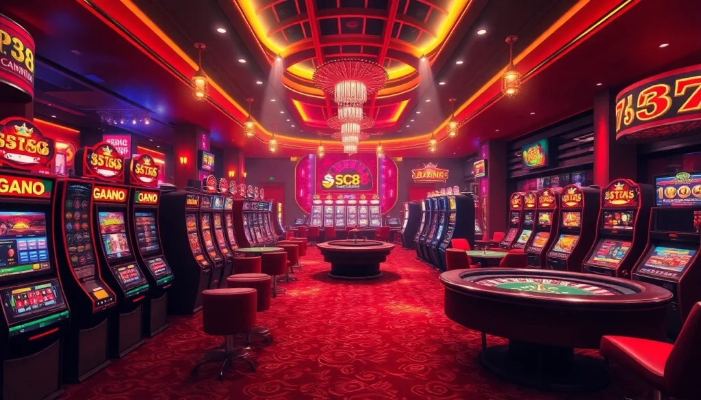 Experience excitement with SC88 at a luxurious casino featuring vibrant games and elegant decor.