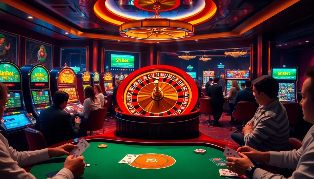Experience thrilling gameplay at sh bet with vibrant casino tables and digital betting interfaces.