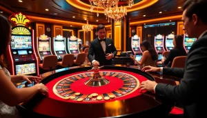 Engaging players at the nhà cái rr88 roulette table, showcasing excitement and luxury in online gambling.