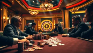 Daga8 delivers thrilling poker action with players at a high-stakes table.