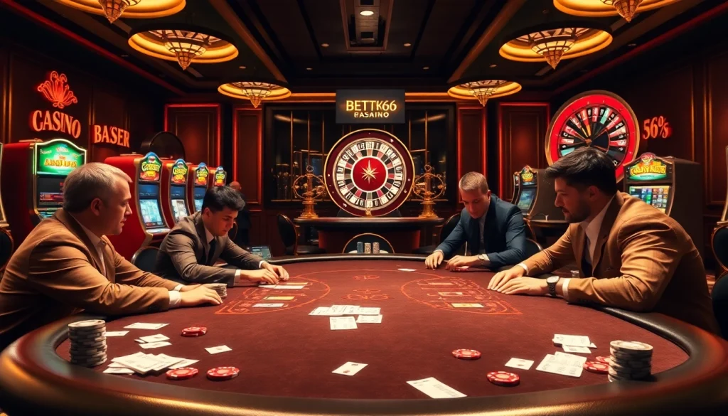 Players strategizing at a poker table, highlighting BDTK666's elite gambling atmosphere.