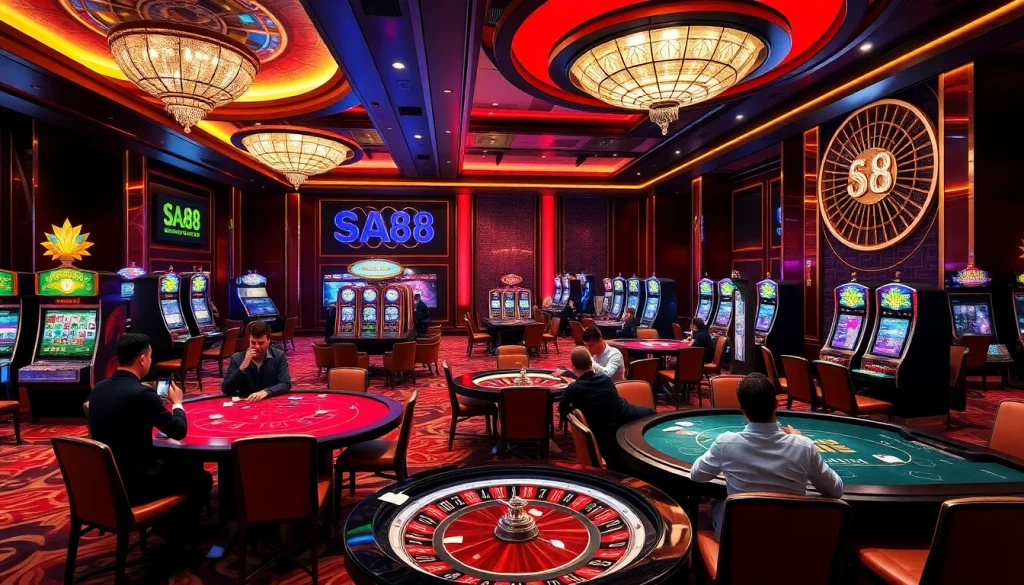 Experience intense gaming action at sa88's vibrant casino with thrilling poker tables and roulette.