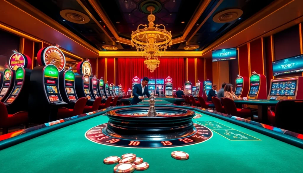 Experience thrilling casino action at 7upbet with poker chips and roulette wheels.