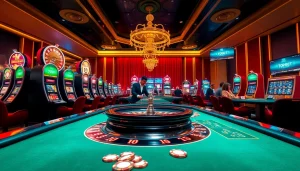 Experience thrilling casino action at 7upbet with poker chips and roulette wheels.