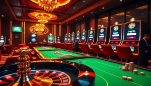 Log In to an exciting online casino platform displaying vibrant gaming tables and slot machines.