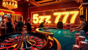 Experience the thrill of gambling at a vibrant casino featuring the 5z777 roulette wheel and table.