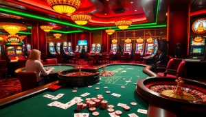 Players enjoying an exciting GG88 gaming experience at a vibrant casino.