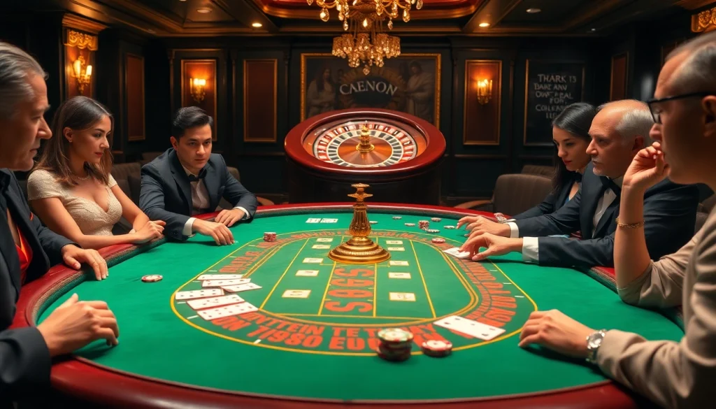 Players enjoy a thrilling baccarat game at a k9k9 casino table, capturing the excitement of high-stakes gambling.