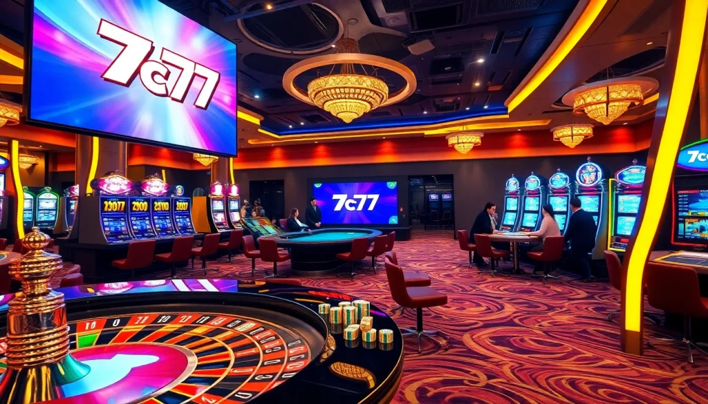 Experience the excitement at 7c77 casino with vibrant gaming action and luxury ambiance.