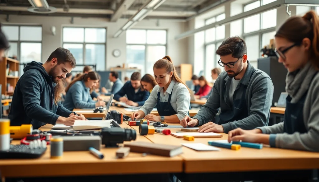 Students engaged in hands-on learning at a Trade School Tennessee classroom