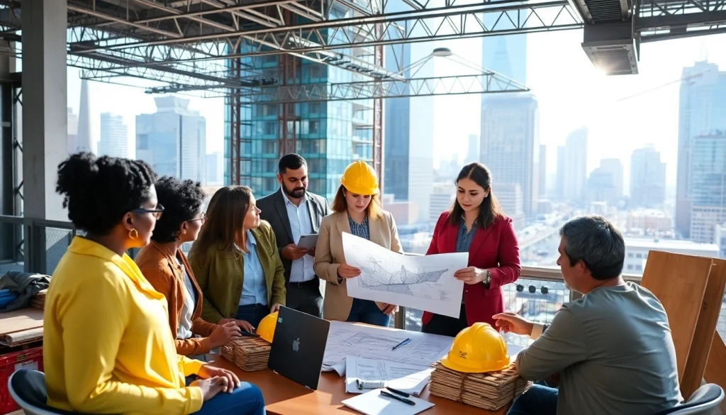 Promote construction advocacy with a professional meeting scene showcasing collaboration and planning.