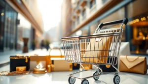레플리카쇼핑몰에서 고급스러운 제품들을 담은 쇼핑 카트를 강조한 비주얼
