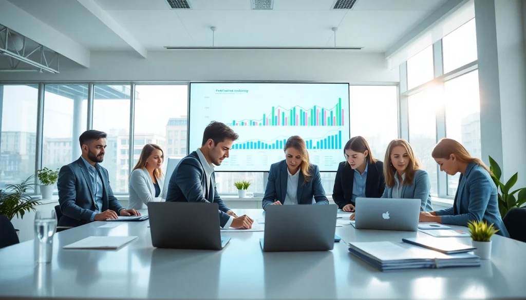 Usługi księgowe Plus Local zaprezentowane w profesjonalnym miejscu pracy z różnorodnym zespołem.