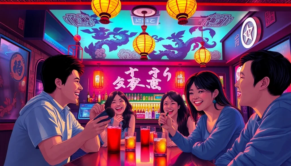 노래방에서 제주도유흥 문화를 보여주는 흥미진진한 제주도 야경 장면.