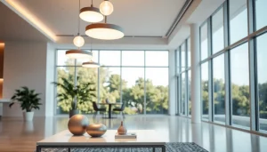 Sleek Illumination showcasing an elegant modern interior with rich natural light.