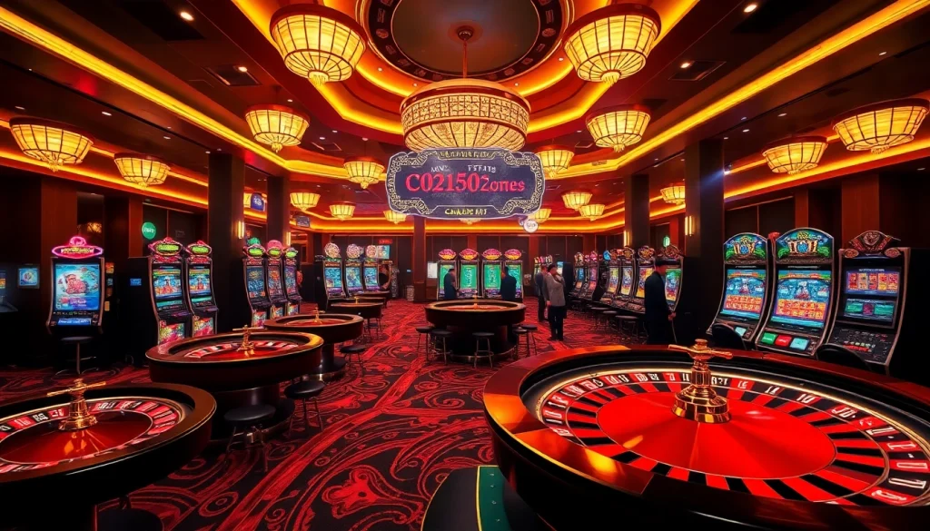 Écran dynamique d'un casino en ligne fiable présentant des roues de roulette, des machines à sous et des joueurs engagés dans un jeu passionnant.